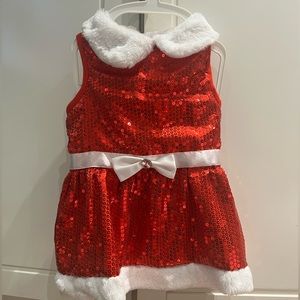 Red holiday sequin dress for dogs